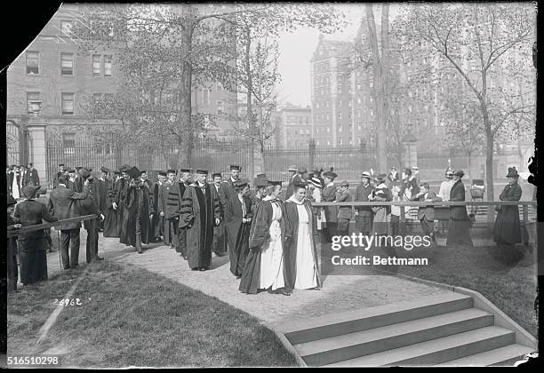 Procession of faculty and guests at the quarter century celebration of Barnard College.