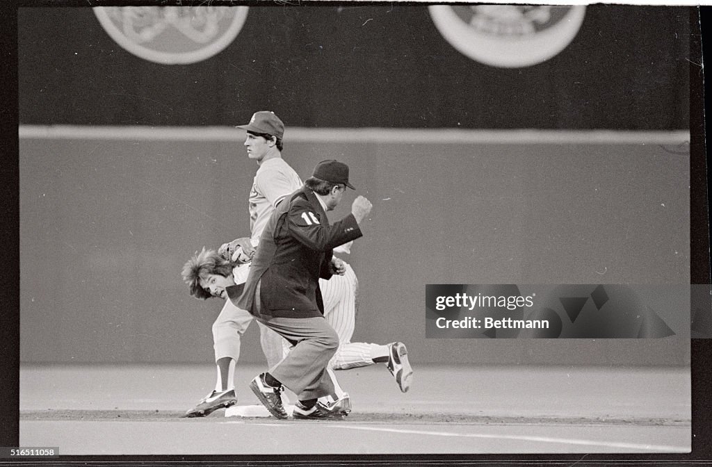 Dodger and Phillie Player in Action for an Out Call