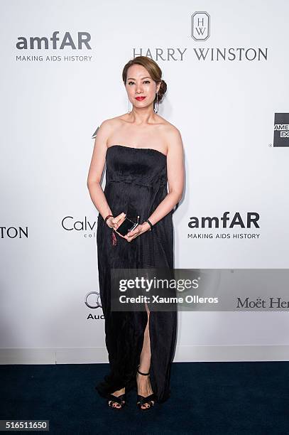 Guest attends the 2016 amfAR Hong Kong gala at Shaw Studios on March 19, 2016 in Hong Kong, Hong Kong.