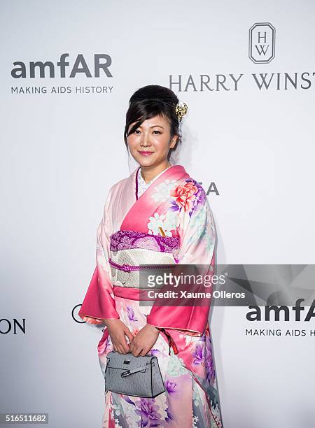 Guest attends the 2016 amfAR Hong Kong gala at Shaw Studios on March 19, 2016 in Hong Kong, Hong Kong.