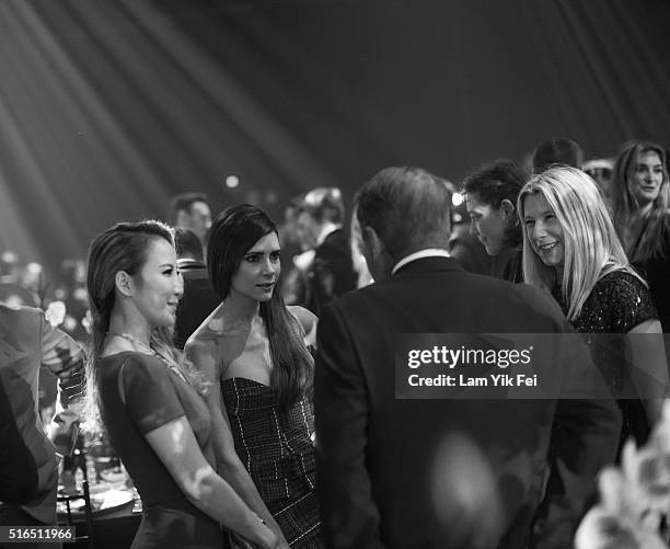 Fashion designer and Singer Victoria Beckham attends the Gala Dinner as part of the amfAR Hong Kong Gala 2016 at Shaw Studios on March 19, 2016 in...