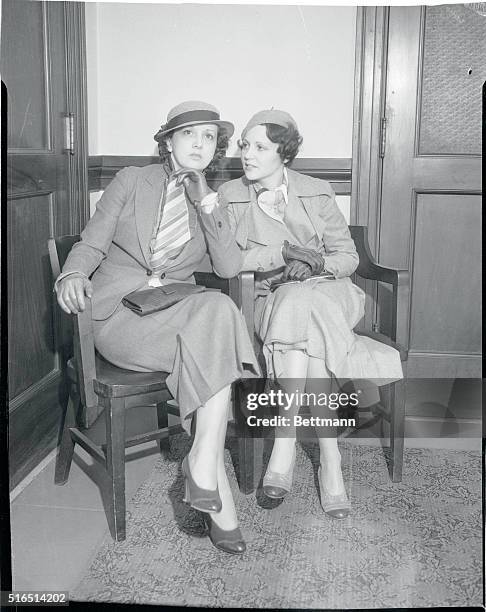 Star wins court tilt...Estelle Taylor, popular movie star and former wife of Jack Dempsey, is seen here with her friend, Sue Taylor , also a movie...