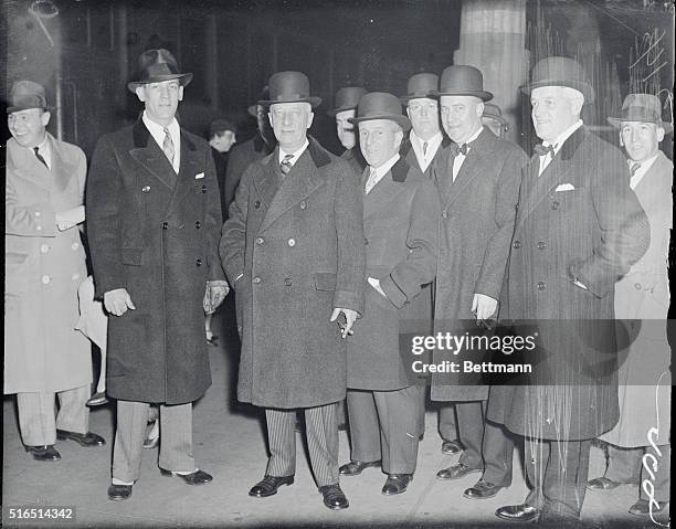 Arrive in Washington to Attend Inauguration. Al Smith, famous Tammanyite, with friends as he arrived at the Union Station, Washington, D.C., to...