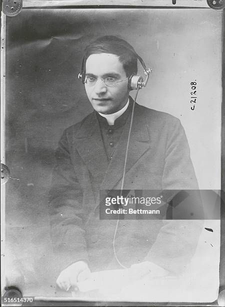 Reverend Professor Dominoco Argentieri, who has just invented a new system for receiving and intercepting wireless messages.