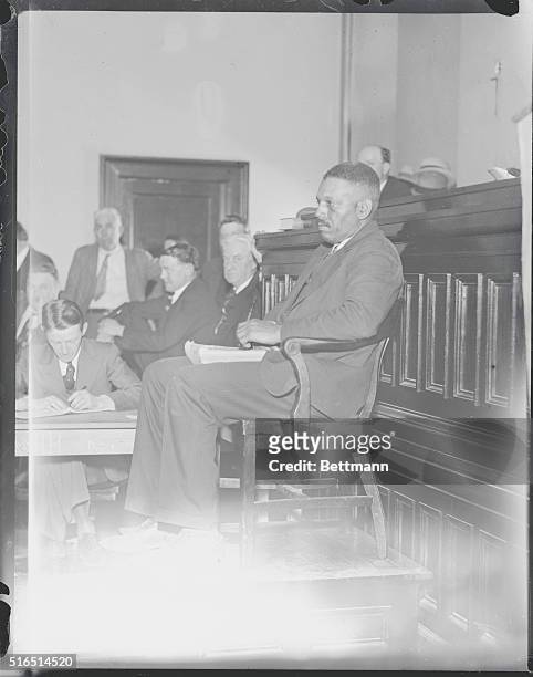 Dallas Ramsey, one of the first witnesses for the defense, is seen here on the witness stand as he testified during the retrial of the famous...
