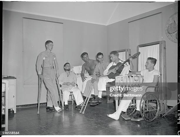 Truce Signing Pleases Veterans. At St. Albans Naval Hospital, the signing of the truce for the Korean War pleased the veterans. A group of disabled...