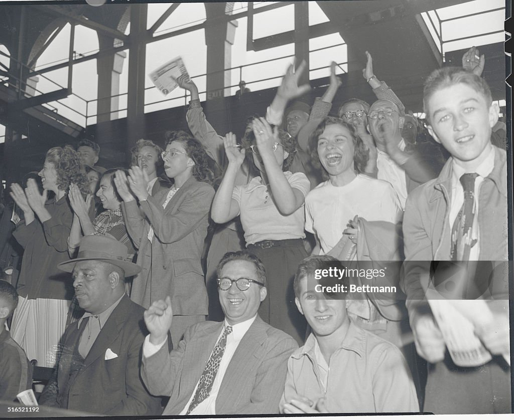 Fans Celebrating in Bleachers