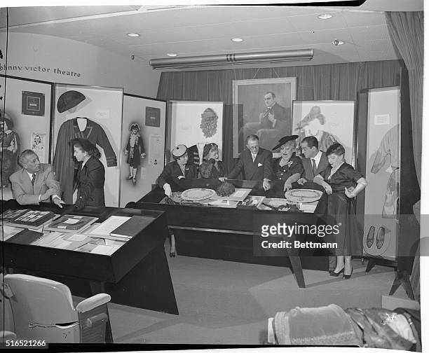 New York, New York: RCA Exhibit Hall, 40 West 49th Street. Costumes And Personal Effects Of Enrico Caruso Exhibited. General view as looking over the...