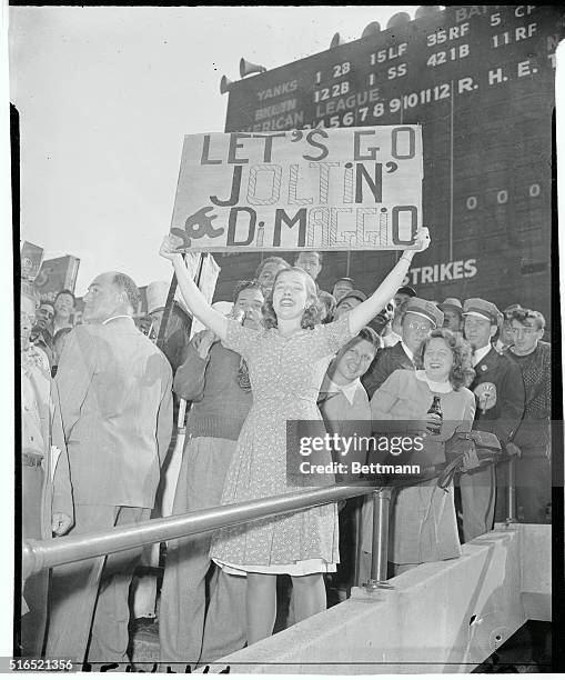 Stadium Sign-Ery posted by pretty Betty Kramer, a Long Island Cityite, left no doubt whatever as to her partiality. She was among 12,000 fans who...