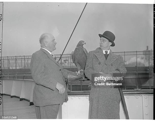 New York, New York: Pier 90, NR. Queen Mary Arrival. Among the arrivals on the Queen Mary was Captain C.W.R. Knight, naturalist-lecturer and his...