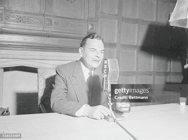 Governor Thomas E. Dewey who is nationally known as a prosecutor in investigation of organized crime, airs a campaign speech.