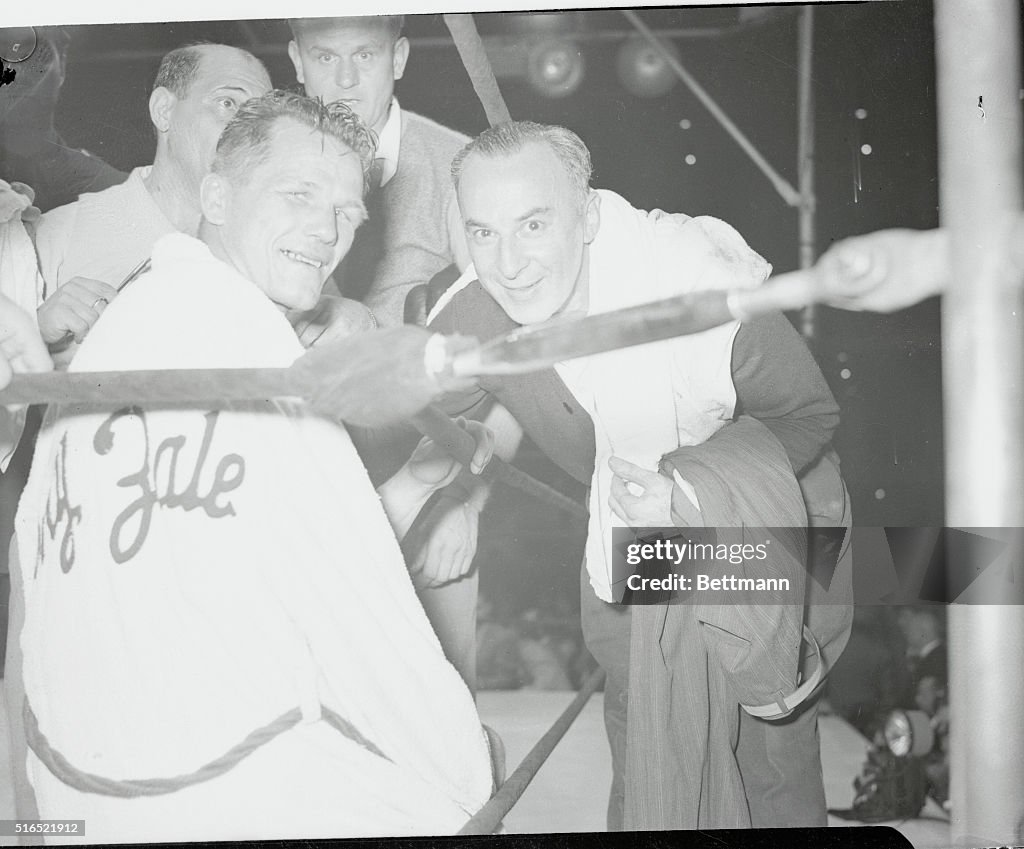Tony Zale Smiling After Boxing Match