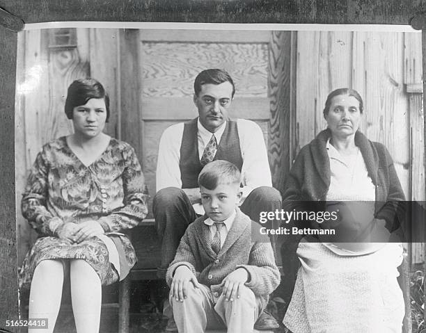 Carl Mahan, the six year old boy convicted of manslaughter at paintsvill, Kentucky, shown with members of his family. Left to right: Cora Mahan, the...