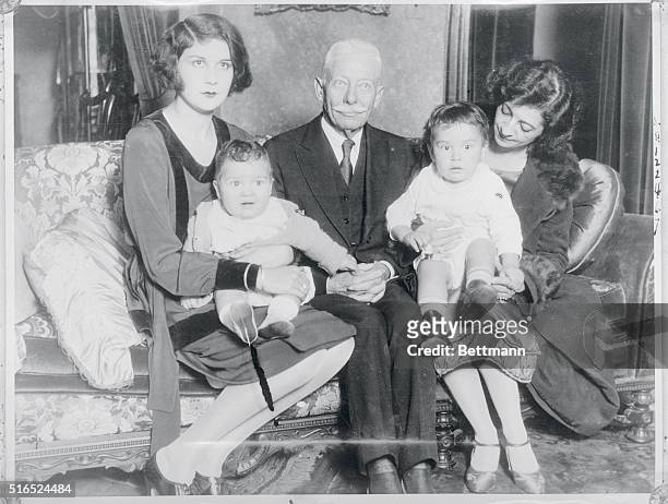 Lita Grey Leaves Charlie Chaplin's Home! Photo shows Lita Grey, with children, her mother and grandfather at latters home. Great is the wagging of...