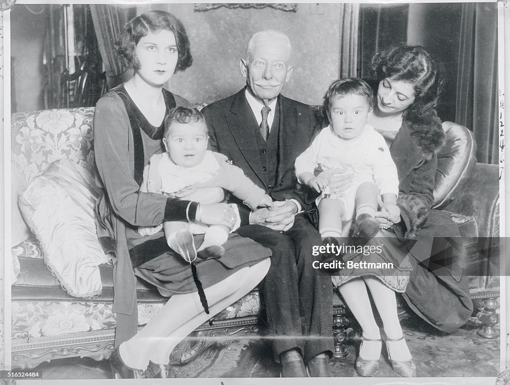 Lita Grey Chaplin Posing with Family Members