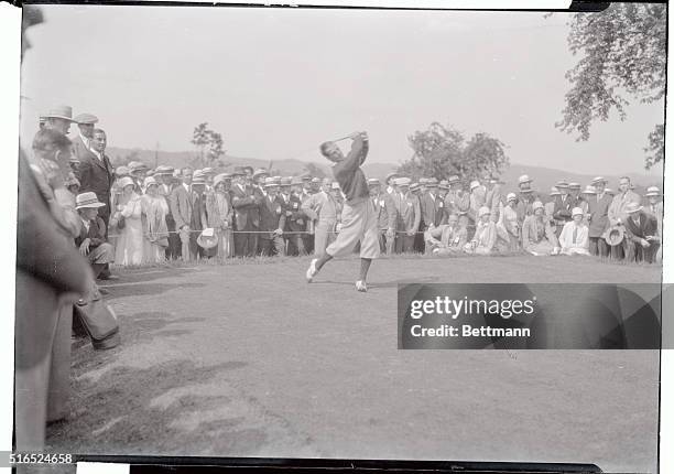 Harry Cooper drinving from 18th hole.