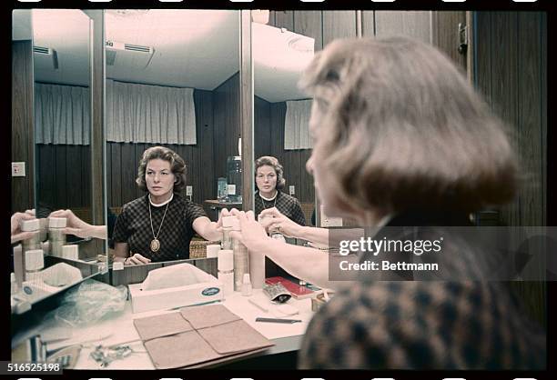 Hollywood, California: Actress Ingrid Bergman in her dressing room at Columbia Pictures, where she is making the movie Cactus Flower.