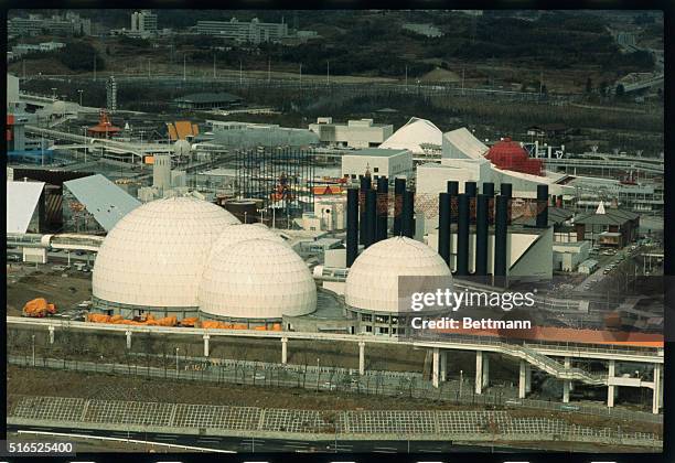 Osaka, Japan: A general overview of the grounds of Expo '70 the first World's Fair ever to be held in Asia. The fair is due to open on March 15th.