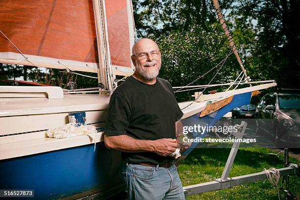 senior man - sailing ship painting stock pictures, royalty-free photos & images