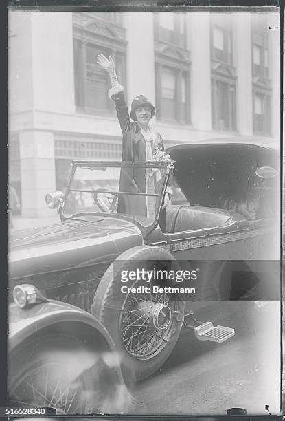 Mabel Normand, screen star, arrived at New York from Hollywood, California, Thursday, August 6th. On the same day, her bareback gown was introduced...