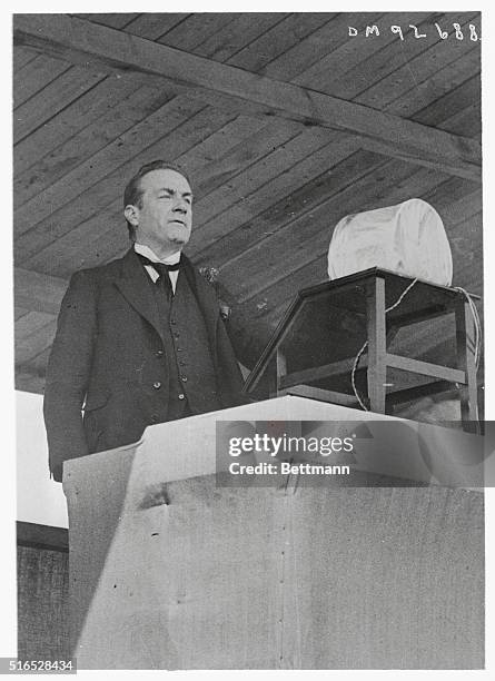 Even before the papers had carried abroad the speech of Stanley Baldwin, British Premier on the coal crisis in England, the radio microphone shown in...