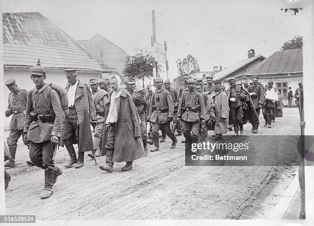 Wounded German and Austrians move toward hospital. | Location: German.