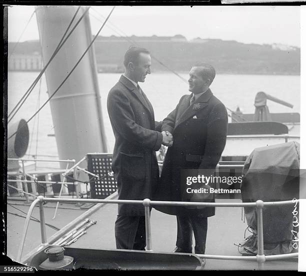 Lieutenant Colonel W.A. Bishop, British flying ace, arrives here on the S.S. Berengaria Friday, October 2nd, to participate in the coming Pulitzer...