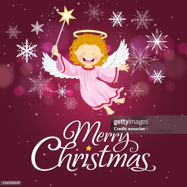 message from christmas angel - magic wand background stock illustrations