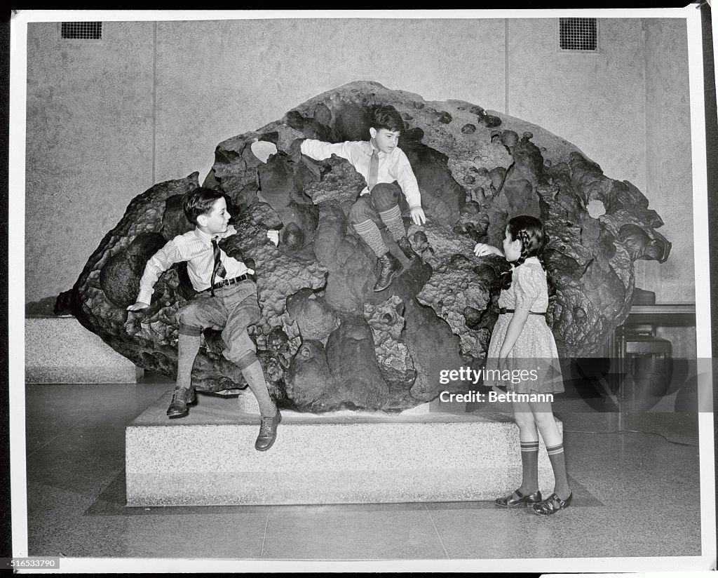 Children Playing on Willamette Meteorite
