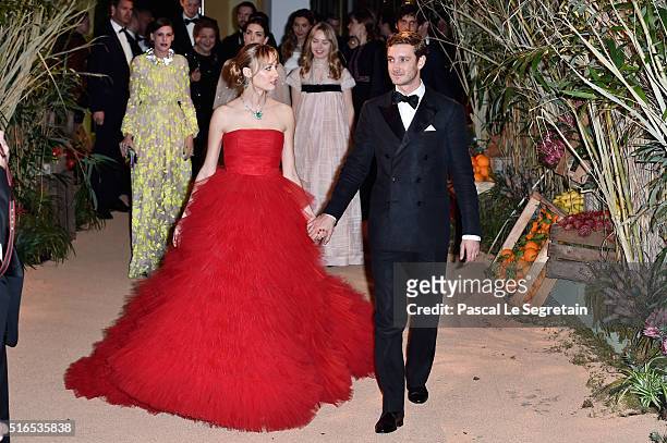 Beatrice Borromeo-Casiraghi and Pierre Casiraghi arrive at The 62nd Rose Ball To Benefit The Princess Grace Foundation at Sporting Monte-Carlo on...
