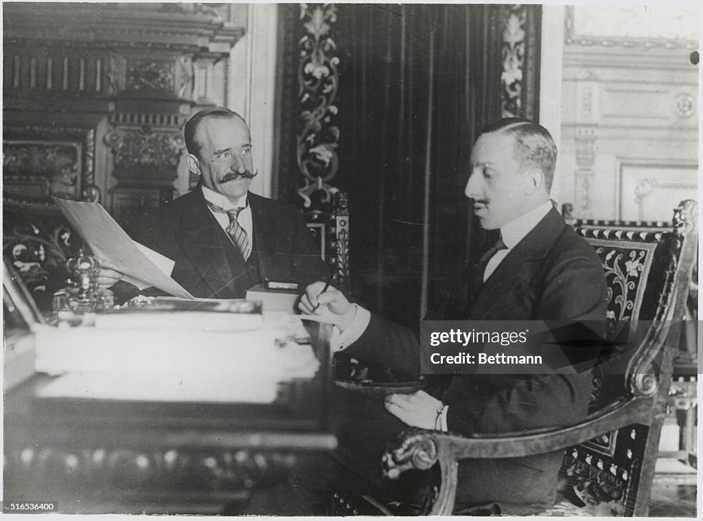 Alfonso XIII Sitting at His Desk
