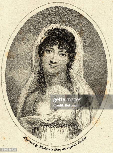Jeanne-Francoise Julie-Adelaide Recamier , French hostess of early 19th century Paris salon patronized by important figures, both literary and...