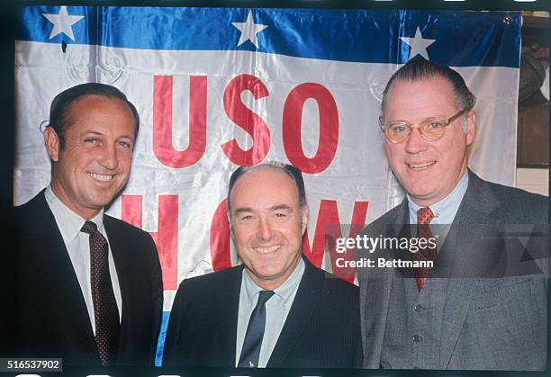 New York: Commissioners of three professional sports : footballs Pete Rozelle, basketball's Walter Kennedy, and baseball's Bowie Kuhn, get together...