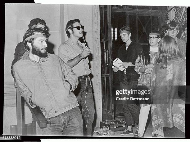 Diana Oughton waits her turn to speak at a rally on the steps of the Rackham Building on the University of Michigan campus. The occasion of the rally...