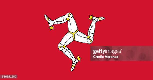 flag of isle of man - isle of man stock illustrations