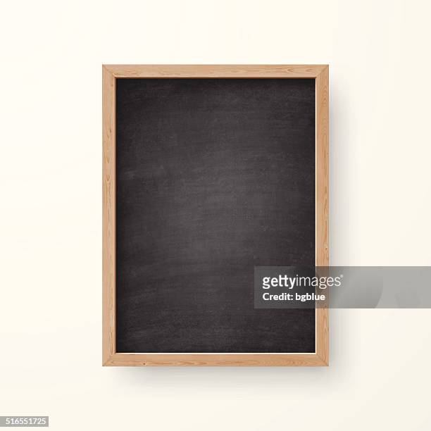 bildbanksillustrationer, clip art samt tecknat material och ikoner med blank chalkboard with wooden frame on white background - svarta tavlan