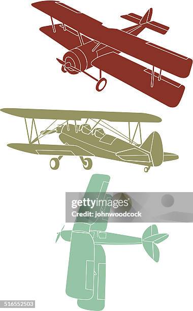 aircraft silhouettes - 1930 1939 aviator stock illustrations