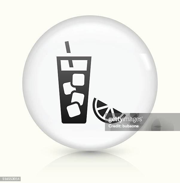 fruit juice icon on white round vector button - ice cubes white background stock illustrations
