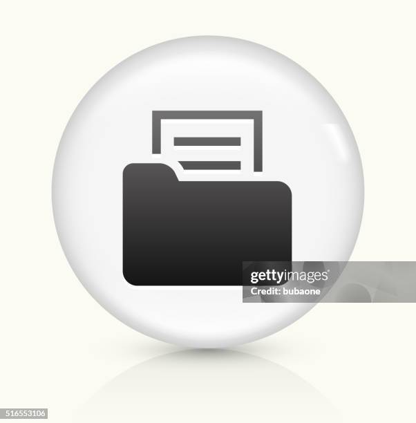 folder and document icon on white round vector button - folder icon circle stock illustrations