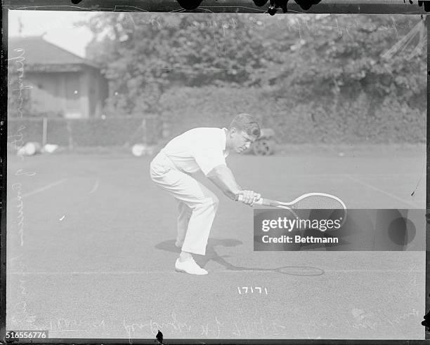 Following negatives were especially posed for International News Service by Maurice McLaughlin, national tennis champion and star of the American...