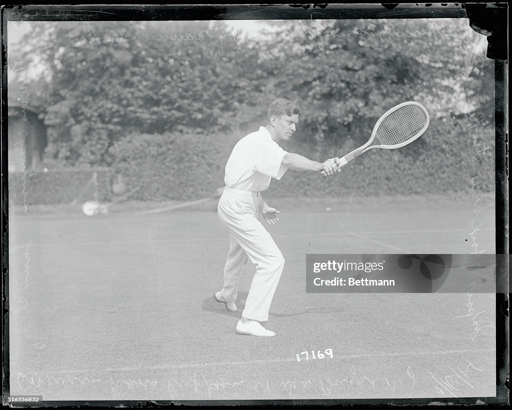 Maurice McLaughlin Playing Tennis