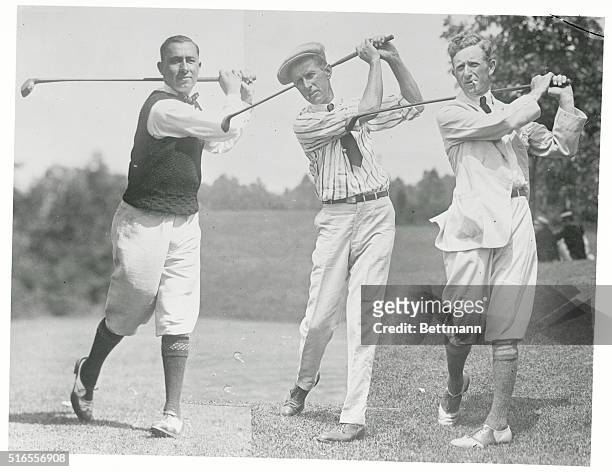 "Big Three" That Cleaned up for U.S. Walter Hagan, wins the British open golf championship for America and is the first American bred golfer to win...