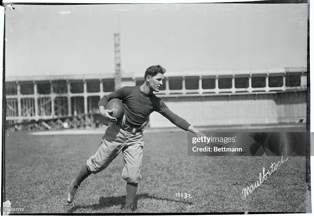 John Maulbetsch Posing with Football