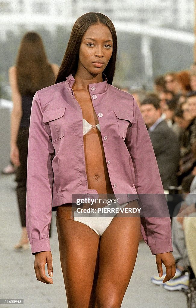 Top model Naomi Campbell presents a brushed cotton