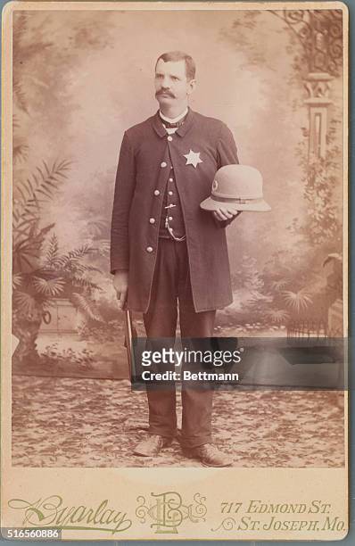 Formal portrait of policeman of the late 1800s in St. Joseph, Missouri.