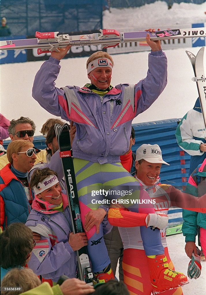 Austrian Rudolf Nierlich, winner of the men's gian