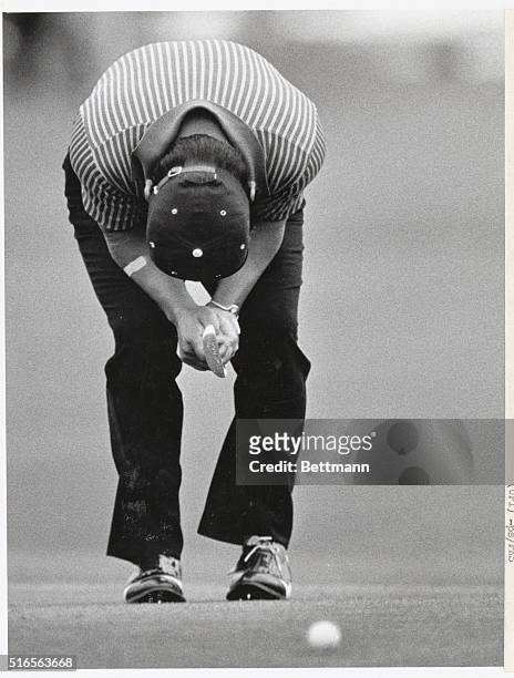 Miami,Florida: This sort of sums up the feelings of Lee Trevino after he missed a putt on the 18th green of the Doral Country Club in Miami during...