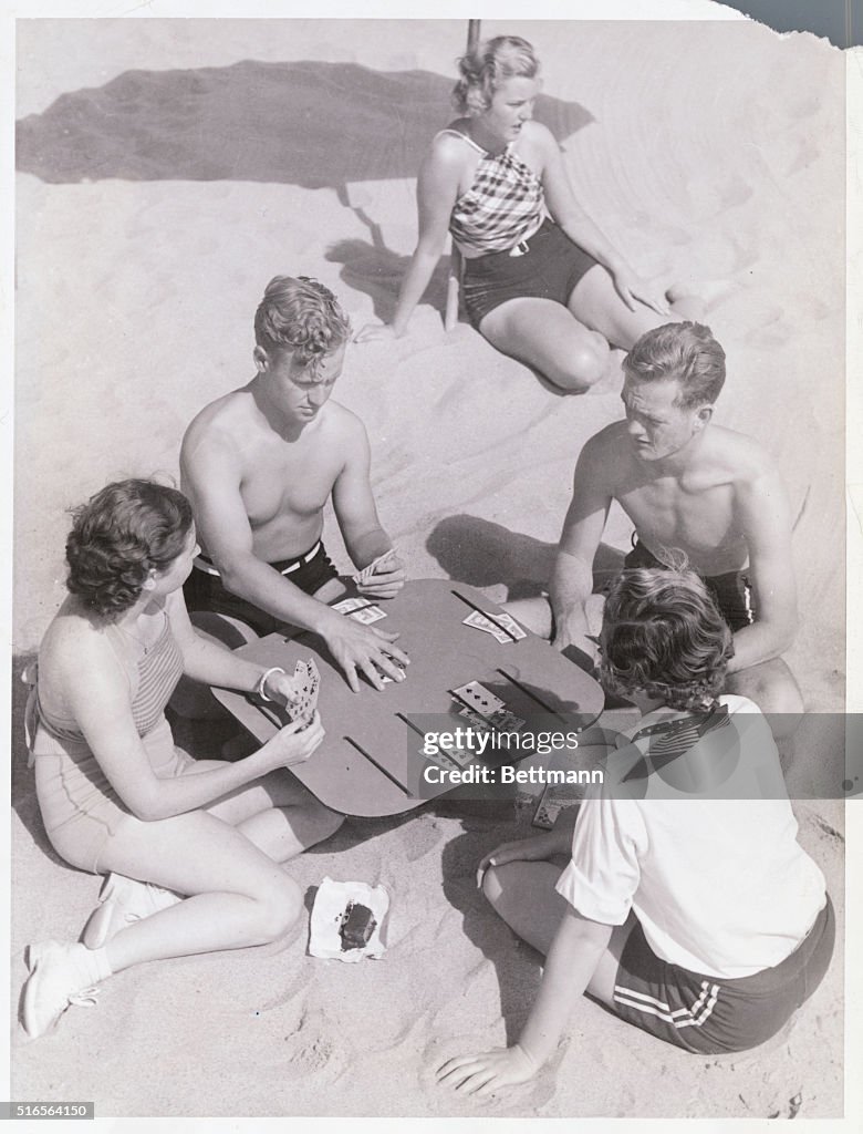 Card Game on Beach