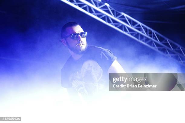 Aaron Kyle Behrens of Ghostland Observatory performs for StubHub showcase at Banger's Sausage House & Beer Garden - 2016 SXSW Music, Film +...