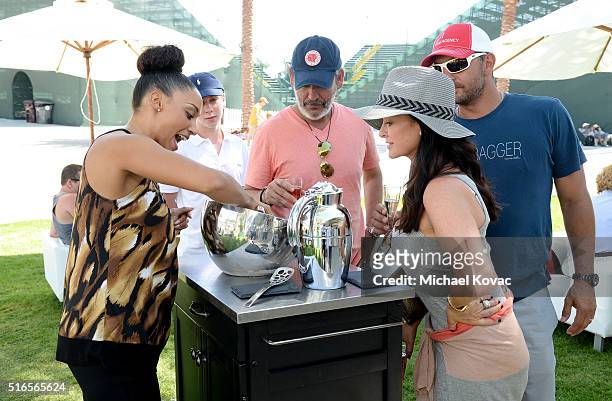 Personalities Mauricio Umansky and Kyle Richards visit the Moet and Chandon Tent at the 2016 BNP Paribas Open on March 19, 2016 in Indian Wells,...